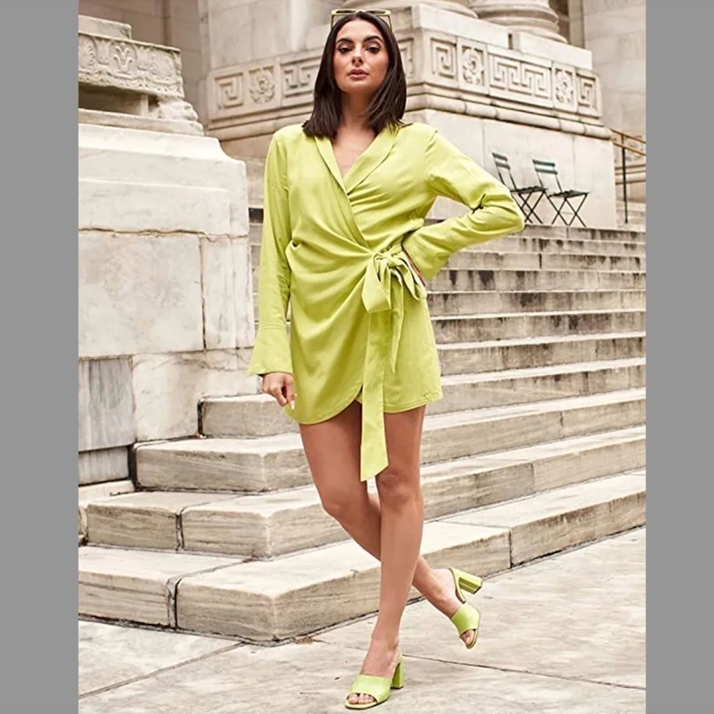 The Drop Lime Wrap Dress By Paige Desorbo XS